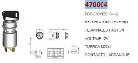COBO 470004 - LLAVE CONTACTO Y ARRANQIE POS 0-1-2 12 V