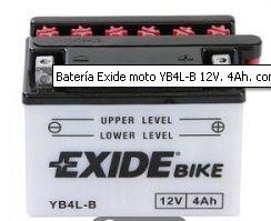 Exide YB4L-B - BATERIA MOTO 12 4AH 120*70*92