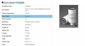  P550688 - FILTRO GASOIL