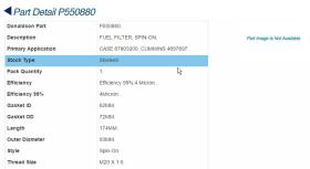 Donaldson P550880 - FILTRO COMBUSTIBLE