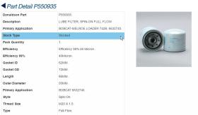  P550935 - FILTRO ACEITE SUST.P550173