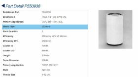 P550936 - FILTRO GASOIL