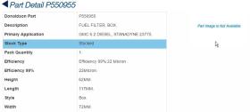  P550955 - FILTRO GASOIL ONAN