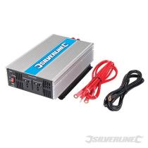 Silverline 444658 - convertidor de corriente de 12v a 220voltios de 2 x 1000 w