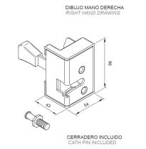 Happich riu 039901 - CERRADURA CABINA SIN SEGURO mano izquierda