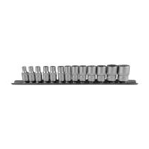 JBM 52717 - JUEGO DE 13 VASOS DE 12 CANTOS DE 1/4'