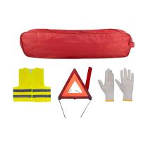 JBM 53180 - KIT EMERGENCIA BOLSA ROJA RIBETE+TRIANGULO+CHALECO+GUANTES