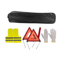 JBM 53183 - KIT EMERGENCIA BOLSA NEGRA RIBETE+2TRIANGULOS+CHALECO+GUANTE