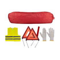 JBM 53184 - KIT EMERGENCIA BOLSA ROJA RIBETE+2TRIANGULOS+CHALECO+GUANTES
