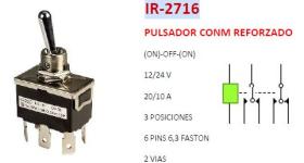 COBO IR2716 - INTERRUPTOR CONM REFORZADO ON OFF ON 12/24 V