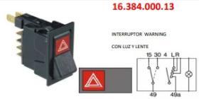 COBO 1638400013 - INTERRUPTOR LUZ WARNING CON LAMPARA 12V 1024061