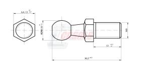 Material vario A850 - ESPIGA BOLA METRICA 8