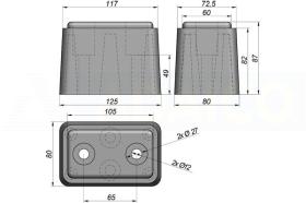 Adaico 1703158 - TOPE DE GOMA 125*75*87