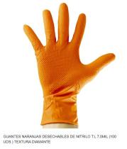 JBM 53553 - GUANTE NARANJA DESECHABLE NITRILO TALLA XL  90 UD