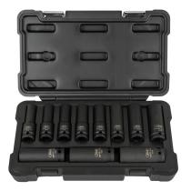 JBM 53744 - SET DE 11 VASOS DE IMPACTO LARGOS DE 12 CANTOS DE 1/2'