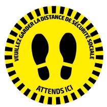 JBM 53843FR - ETIQUETA ADHESIVA REDONDA DE SEÑALIZACIÓN PARA SUELOS - DIST