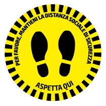 JBM 53843IT - ETIQUETA ADHESIVA REDONDA DE SEÑALIZACIÓN PARA SUELOS - DIST