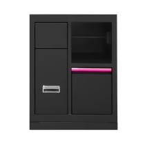 JBM 16493P - MUEBLE CON 3 CAJONES CON PORTABOBINA DE PAPEL - ROSA
