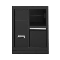 JBM 16493S - MUEBLE CON 3 CAJONES CON PORTABOBINA DE PAPEL - PLATA
