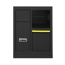 JBM 16493Y - MUEBLE CON 3 CAJONES CON PORTABOBINA DE PAPEL - AMARILLO