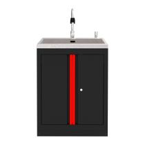 JBM 18103R - ARMARIO CON FREGADERO INTEGRADO - ROJO